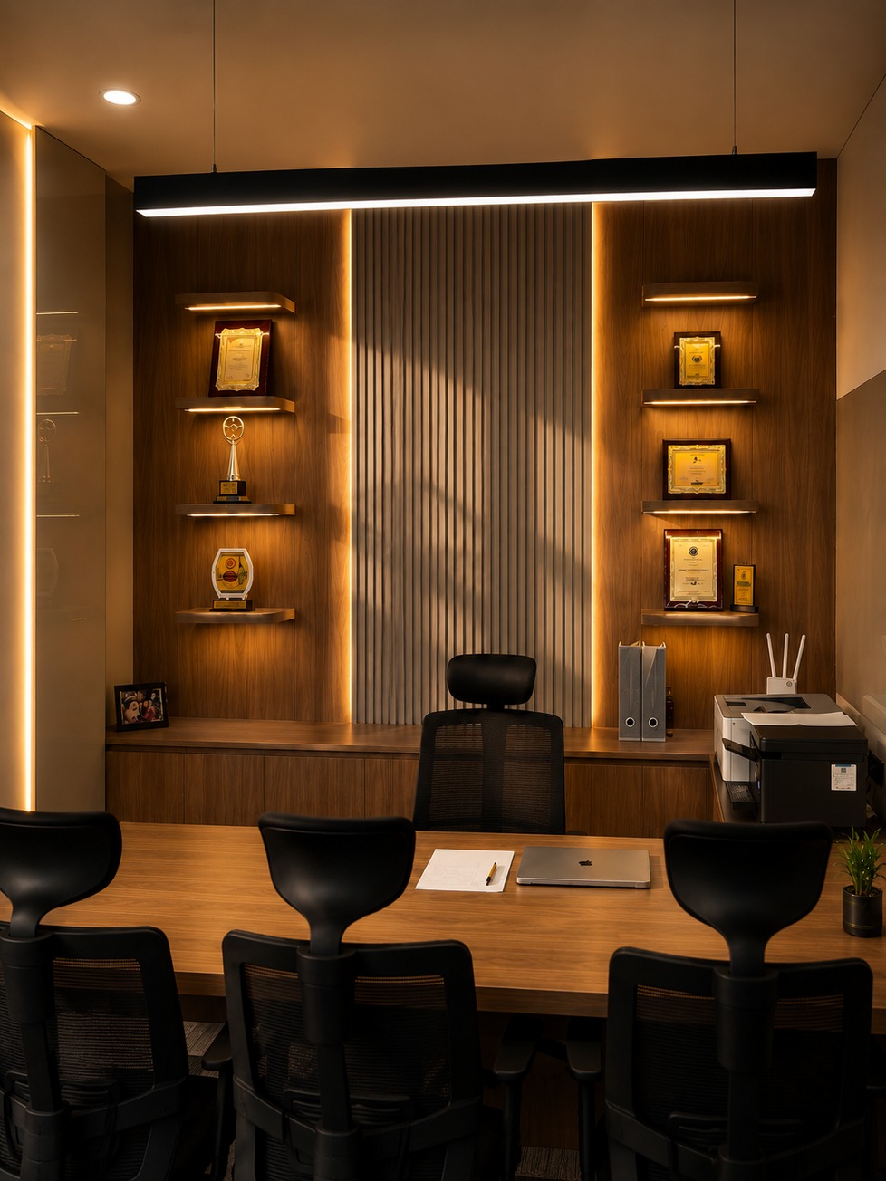 Executive desk and fluted joinery detail