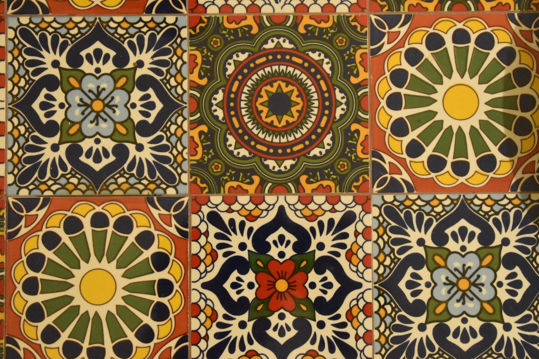 Master ensuite with handcrafted ceramic encaustic tiles and brass fixtures